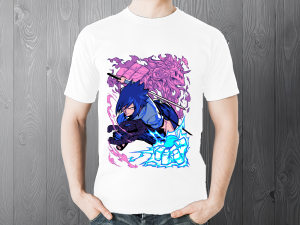 Kaos Anime Naruto Logo Anime Lengan Pendek Katun Combed Casual Vintage