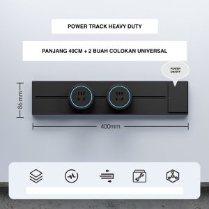 Power Track Stop Kontak Timbul Socket Dapur Meja Kerja Colokan Universal Dengan On / Off