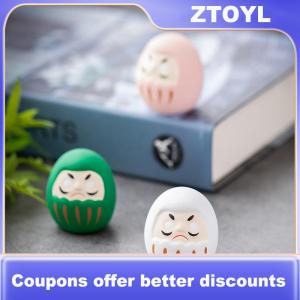 【ZTOYL】 Japanese Ceramic Daruma Doll Crafts Lucky Charm Fortune Ornament Landscape Home Decor Miniature Accessories Gifts