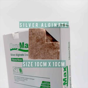 Silver Alginate Dressing - Size:10cm x 10cm Box of 10pcs Alginate Fiber Silver Compound Antibacterial Advance Dressing