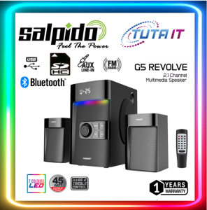 Salpido G5 Revolve 2.1 Channel Multimedia Speaker With Bluetooth / FM Radio / SD Slot / USB Led Display /Aux Input / Remote control