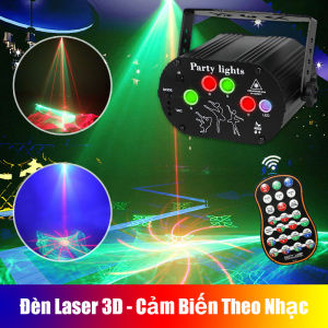 Đèn laser 3D Vũ Trường Cảm Biến Nhạc - Đèn LED 3D Màng ảo 2in1 cực đẹp