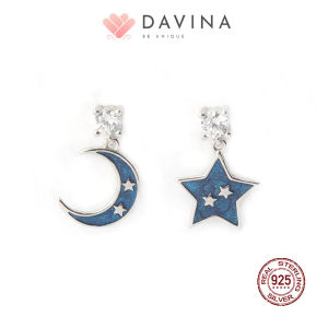 DAVINA Ladies Charemon Earrings Sterling Silver 925 - Anting Wanita Perak S925 Bulan Bintang