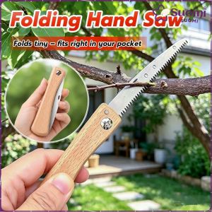 Suomi Folding Mini Hand Saw Portable Steel Saw Woodworking Garden Tree Cutting Fine Toothed Hand Tool