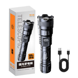 【OKADI】COD ไฟฉาย กันน้ำ USB แบบชาร์จไฟได้ LED ซูมได้ ไฟฉายแรงสูง flashlight แบบพกพา