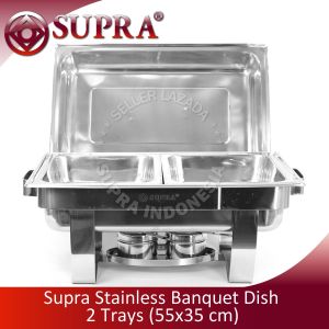 Supra Pemanas Makanan / Banquet Dish / Prasmanan 2 Nampan / 55x35 cm (2x4 Liter)