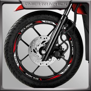 Suitable for Honda Click125/150/160i Reflective Wheel Hub Stickers Tire Decals Decorative Rim Steel Ring Stickers
