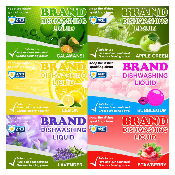 Ready To Use Costumized Sticker Labels For Dishwashing Liquid13pcs