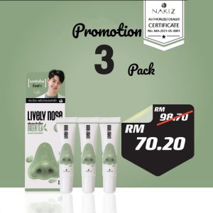 3 PACK 🇹🇭 Nakiz Lively Nose Green Tea Blackheads and Whiteheads Remover Cream and Pore Strips 15g 100% Original Product [official Malaysia] [Ready Stock]