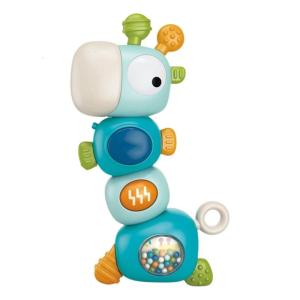 Cartoon Teething Rattle Toy for Babies with Safe Materials and Engaging Light Sound Auditory Development Teether Toy