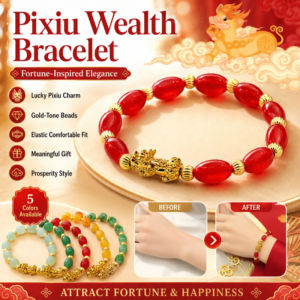 Natural Agate Bracelet Oval Gold Bead Pixiu Bracelet Lucky Wealth Feng Shui Charm Bracelet Women Gift