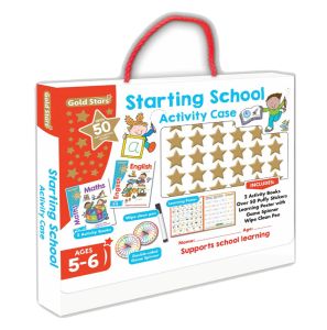 Starting School Activity Case with 2 Books Pen & Stickers for Kids Ages 5-6 to Learn to Read Write & Count
