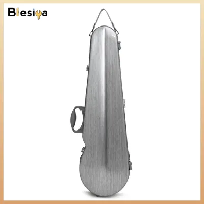 4/4 Violin Case Full-Size Violin Hard Case Shielded for Violinists Artists Travel Rehearsals Lessons Silver Brushed