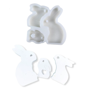Ornament Mould Flexible Silicone Mold for Office Decoration 3 Rabbit Family Figurine Desktop Embellishment Making Molds