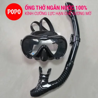 Kính lặn ống thở lặn biển POPO với mắt kiếng lặn cường lưc cản tia UV (309)