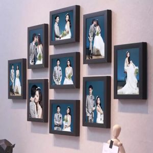 9Pcs 7 inch Picture Frames for Wall Photo Frame Set Frame Picture Frame Wall Decor Wall Decoration With Frame Wedding Photo Frame Creative Combination Living Room Photo Wall Modern Decorative Picture Frame