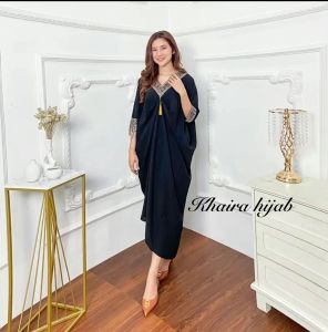 kaftan wanita baju lebaran wanita 2024 kekinian terbaru jumbo gamis dress kondangan remaja dewasa crinkle