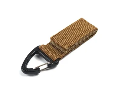 Outdoor Camping Hiking Nylon Ribbon Keychain Molle Tactical Knapsack Triangle Backpack Waist Bag Fastener Hook Buckle Climb Tool