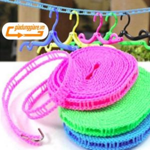 Cuộn DÂY PHƠI quần áo chống dồn chịu lực dẻo dai có sẵn móc dây (Dài 5m Mầu giao ngẫu nhiên) - giadunggiare.vn
