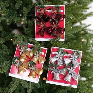 DIVATEN Plastic Cartoon Pendant Gingerbread Man Bell Accessory Holiday Decor Cute Xmas Tree Shape Xmas Ornament Xmas Tree Decor