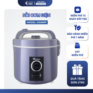 Nồi cơm điện quai xách 1.8 Lít Sowun SW 691P - Hàng chính hãng bảo hành 12 tháng