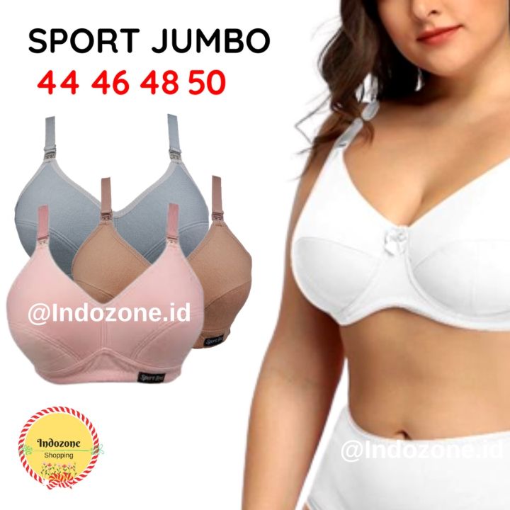 EXTRA JUMBO SPORT BRA SIZE 48 50 BIG SIZE FIT TO WANITA TANPA