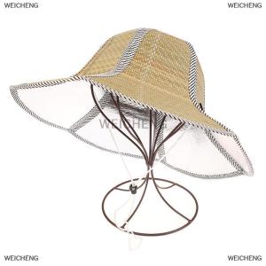 [COD] WEICHENG Chinese Bamboo Rattan Hats Retro Handmade Weave Straw Hat Tourism Rain Dance Props Cone Fishing Sunshade Fisherman Hat