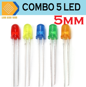 [ 25 CON ] Led 5mm xanh lá đỏ xanh dương cam vàng  5 màu khác nhau