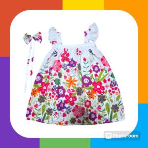 OOTD Sheine Dress with Butterfly Sleeves and Ribbon String 1-3 yo