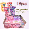 Ali Nata Drink Jery Q jelly drink 12pcs [Grape +Lychee/ Oren +Strawberry]. 