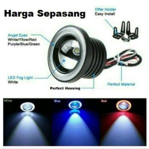 Lampu Foglamp LED 89mm 3.5 Inci 76mm 3 Inch Projector Angel Eyes Mobil Universal 76 / 89 mm Kabut Foglight