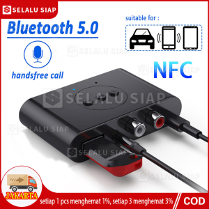 NFC Penerima Audio Bluetooth 5.0 Penerima Audio Disk U RCA 3.5Mm AUX Jack Stereo Musik dengan Mikrofon untuk Kit Mobil Amplifier Speaker