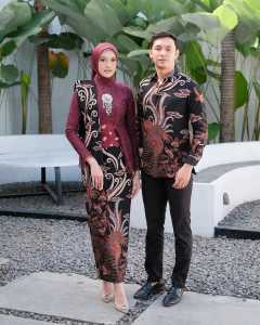 Ayu Set Couple Kutubaru Wanita & Kemeja Batik Pria Kebaya Blouse Wisuda Kondangan Lamaran
