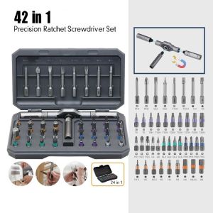 【Local Delivery】UNICORN 24/42-in-1 Magnetic Screwdriver Set with Detachable Ratchet Handle S2 Steel Bits for DIY Home Maintenance
