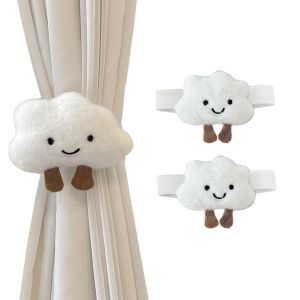 สายรัดม่านเมฆ สายรัดผ้าม่าน ลายการ์ตูนก้อนเมฆ คู่หัวเข็มขัดคงที่ก สร้างสรรค์ สําหรับตกแต่งบ้าน