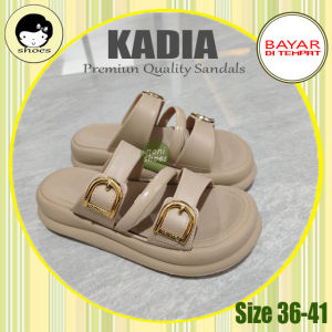 Noni Shoes - Kadia 521 36-41 Sandal Selop Tebal Wedges Wanita Gesper Ban 2