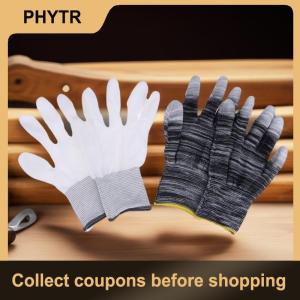 【PHYTR】 12 Pairs Car Vinyl Wrap Gloves Polyester PU Coated Fingertip Anti-Static Gloves Dust-Free Window Tint Working Gloves