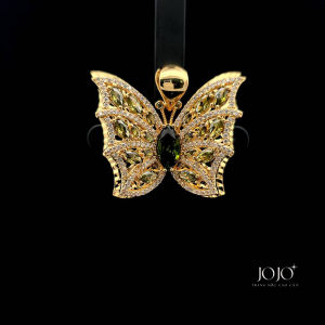 M1573 Mặt dây chuyền nữ đá màu thiết kế hình BƯỚM sang trọng cao cấp JOJO