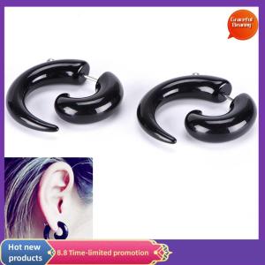 Graceful Gothic Women Men Punk Black Acrylic Snail Stud Earrings Ear Jewelry