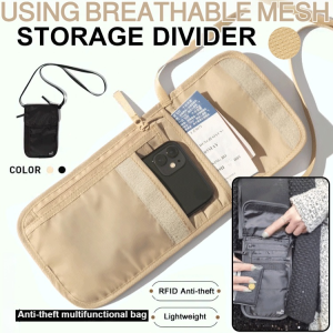 Multifunctional Anti-theft Travel Document Bag Light And Thin Anti-Theft Neck Hanging Wallet  Waterproof Multi-divider Anti-theft Brush Travel Wallet防盗机旅行证件包
