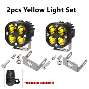 【Manila Stock 2Pcs Set】40W Yellow Laser Gun Lights LED Light for Car Waterproof Off Road Driving Fog Lights Motorcycle LED Light Pods Spot ATV Lamps Auxilliary Light Motorcycle 4000lm Mini Driving Light Driving Light for Motorcycle Fog Lamp
