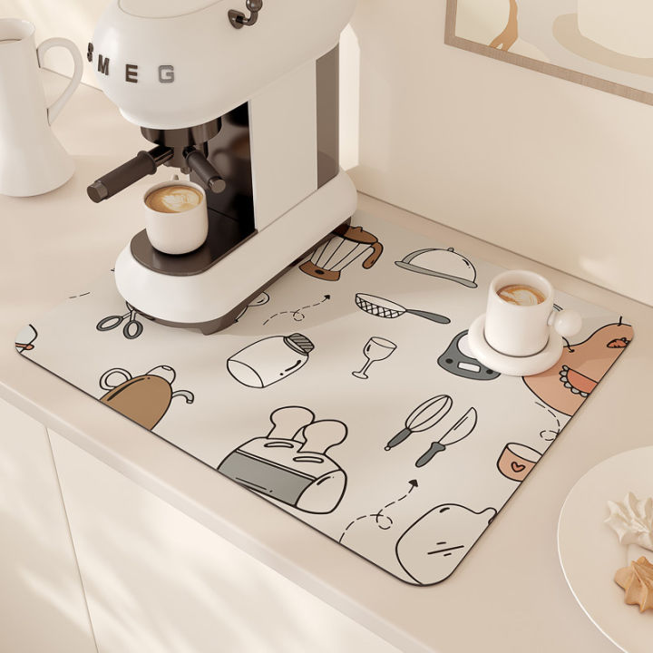 CozyJoy Diatomite Mat Soft Coaster Kitchen Top Mat Diatom Mud Drain Mat ...
