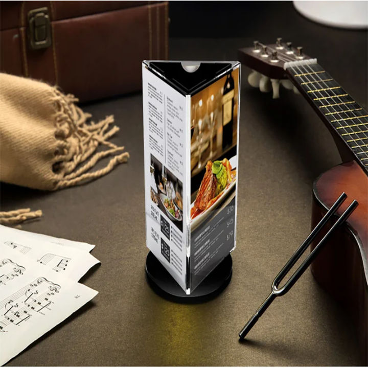 Acrylic Desktop Menu Holder 360 Degree Rotating Menu Display Stand ...