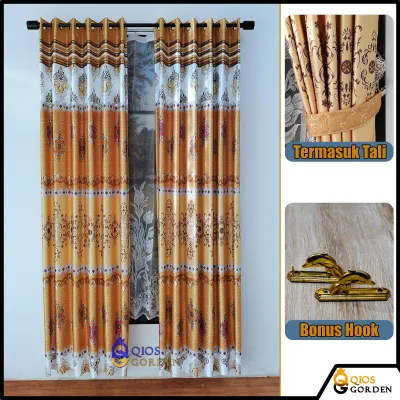 Gorden Blackout Import Mewah Lebar 140 cm Atau 6 gelombangTinggi 200 sampai 270 cm Motif Printing