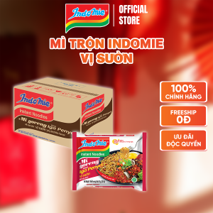 Mì Indomie vị Sườn mì trộn thơm đậm vị sườn Indonesia 80g x thùng 40 gói