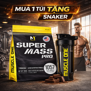 SUPER MASS PRO 500g – Mass Tăng Cân Tăng Cơ 1057 Kcal – Mass Gainer Cho Người Gầy – MUSCLE ONE