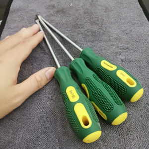Bộ tua vít tay cầm cao su Ø 5x150mm (Dài 15cm) (Cán xanh vàng) – Siêu bền chống trượt