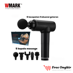 Fascial Gun Massage Gun Alat Pijat Getar Terapi Otot Therapy Massager Gym Pembentuk Otot 5 Head