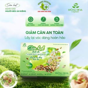 Sữa hạt giảm cân - Sữa hạt dành cho người béo ăn kiêng Hồng Hoa Organic hỗ trợ giảm cân an toàn hộp 900g/36 gói