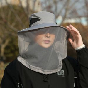 chaoson หมวกคลุมหน้า พับเก็บได้ หมวกกันยุงผึ้ง ปีกกว้างกว้าง กันแมลง หมวกป้องกันแสงแดด ลำลองแบบสบายๆ ฝาปิดถัง หมวกคลุมตาข่ายชาวประมง สำหรับผู้ชาย